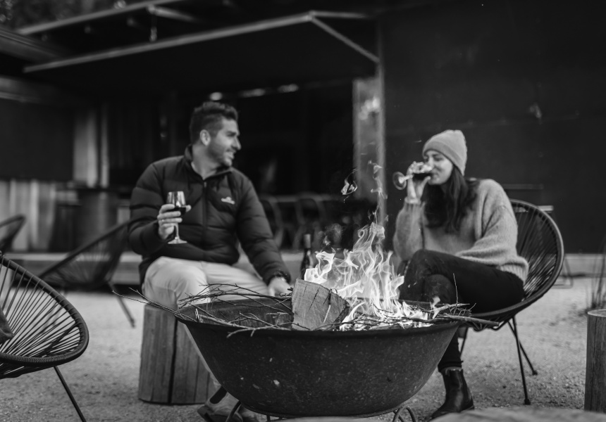 Huddle Round the Fire Pit With Chef-Made Meals at Bay of Fires Bush Retreat